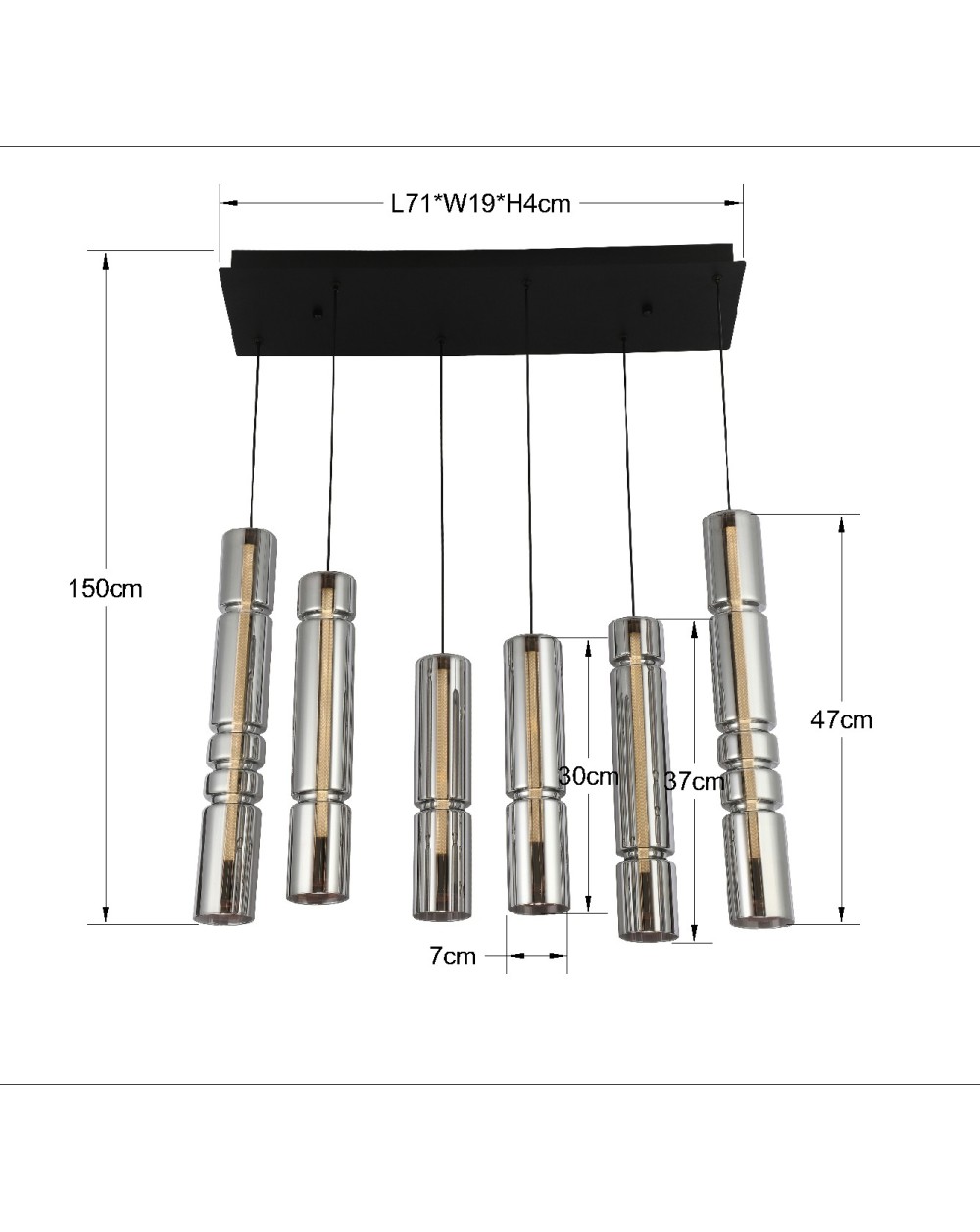 6223-0610 Lampa wisząca szóstka CILINDRO 6223-0610