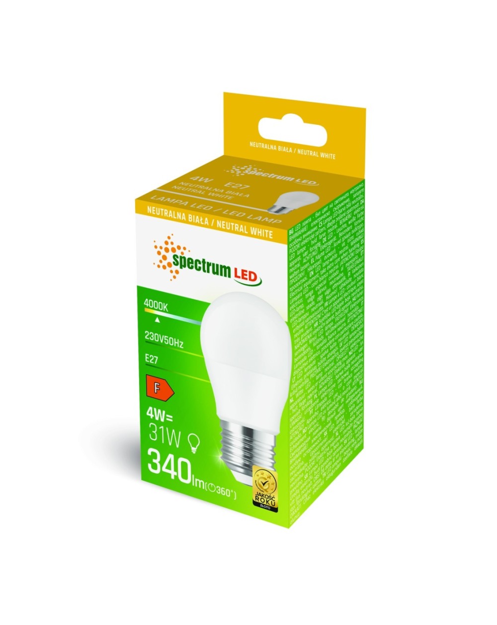LED KULKA E-27 230V 4W NW SPECTRUM WOJ+14505_4W