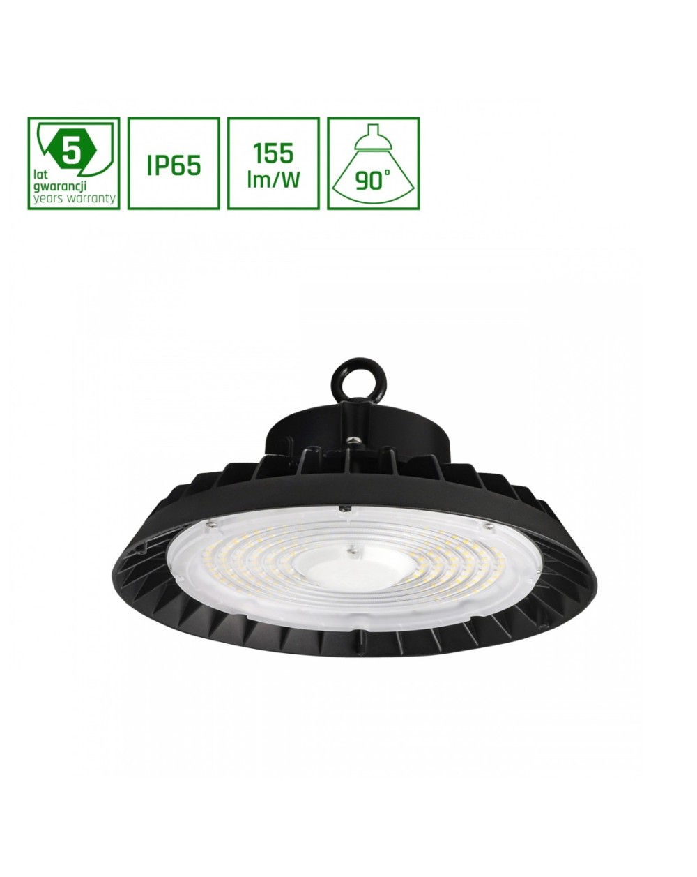 PLATEO 4 HIGH BAY 200W/150W/100W CW 230V 90ST IP65 IK09 280X145MM CZARNY 5 LAT GW. Z REG. MOCY 0-10V SLI044029CW_PW