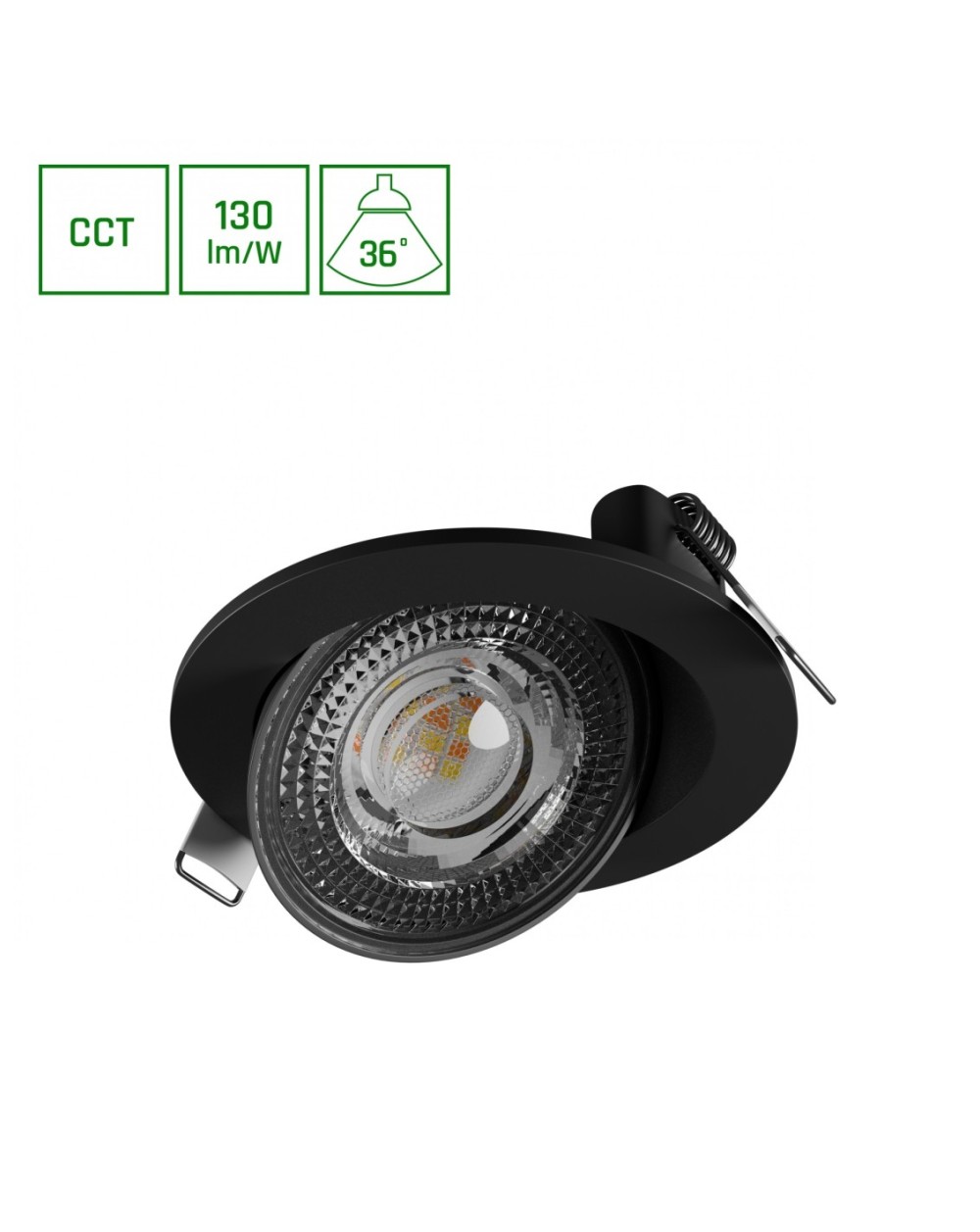 MOBILO LED 6.5W CCT 230V 36ST IP20 FI105x35MM CZARNY OKRĄGŁA SLI043040CCT_PW