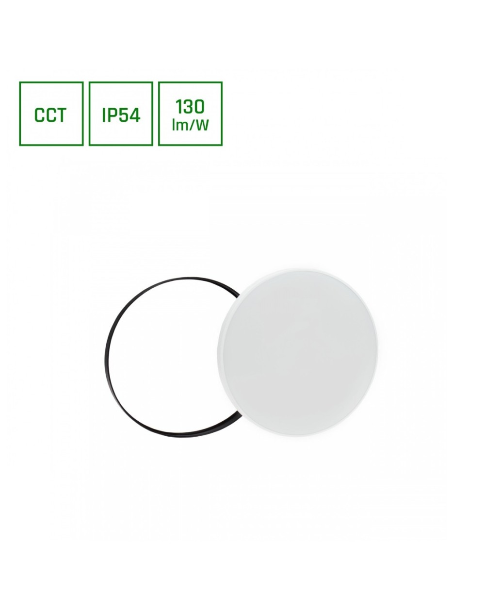 NYMPHEA BLACK & WHITE RINGS 32W CCT 230V 115st IP54 FI380x55 BIAŁY/CZARNY OKRĄGŁA SLI031036CCT_PW