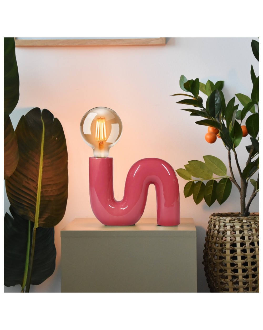 LX23818 POP SERPENT Lampa biurkowa ceramiczna purpurowa LX23818