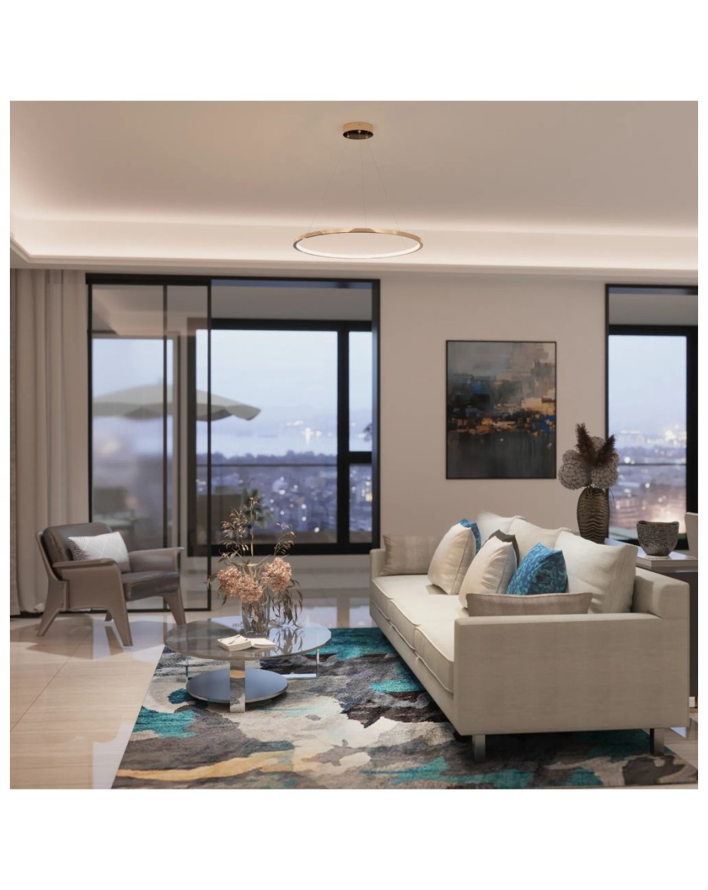 Lampa Wisząca Ringa LED złota PL0150-GD