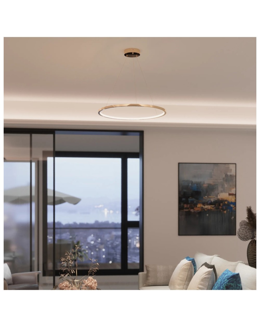 Lampa Wisząca Ringa LED złota PL0150-GD