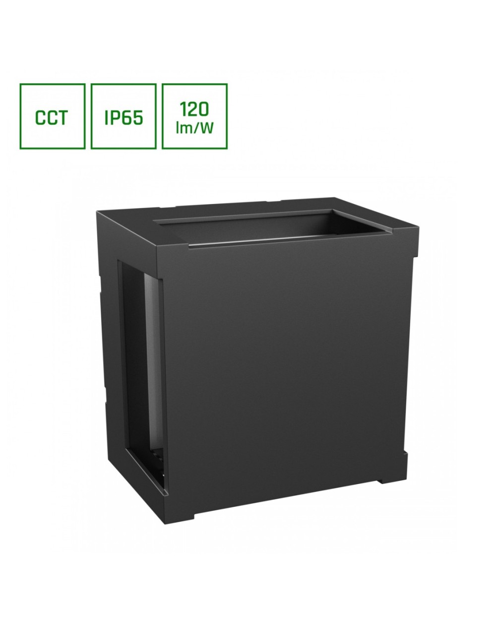 VERTO SQUARE CUP 10W CCT 230V IP65 160X160X110MM CZARNY SLI003072CCT_PW