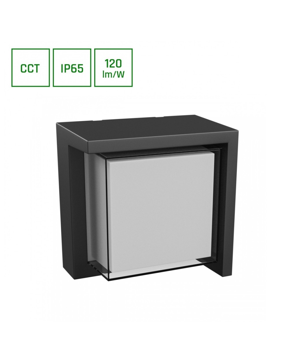 VERTO SQUARE EDGE 10W CCT 230V 160/120ST IP65 160X160X100MM CZARNY SLI003074CCT_PW