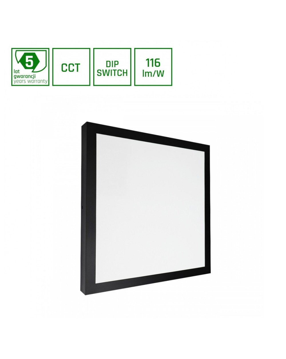 NYMPHEA SELECT 24W/35W/40W CCT 230V 120ST IP20 400X400X33MM CZARNY 5 LAT GWARANCJI SLI031060CCT_PW