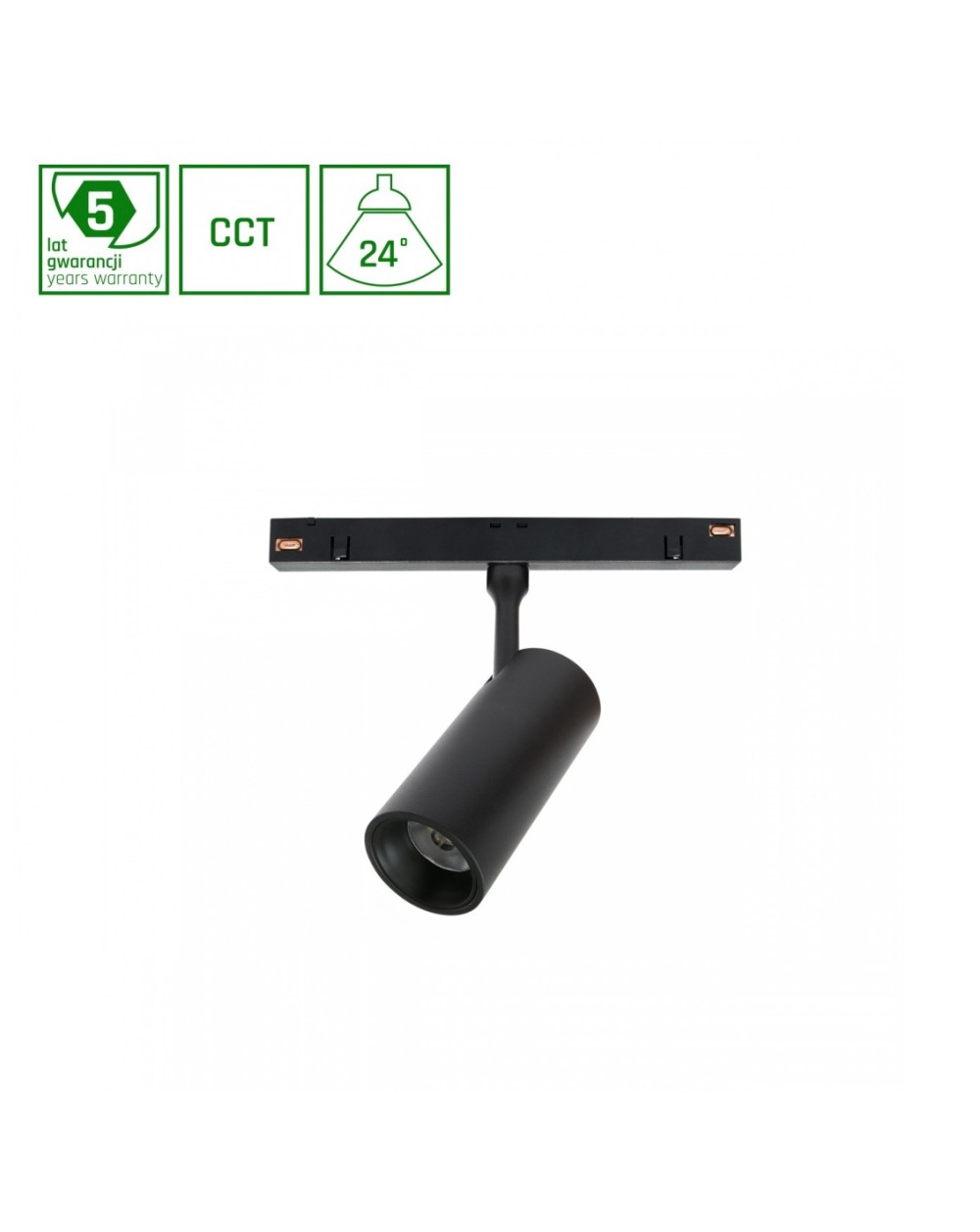 SYSTEM SHIFT CCT - SPOT S/M OPRAWA NA SZYNOPRZEWÓD 45x100x143mm 7W 24ST CZARNY5 LAT GW WLD+40086_CCT