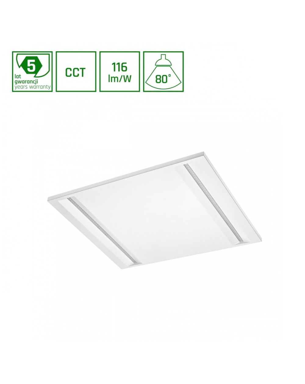 ALGINE LINE PANEL 40W 3CCT 230V 80ST IP20 600x600x15MM BIAŁY UGR 16 5 LAT GWARANCJI SLI035050CCT_PW