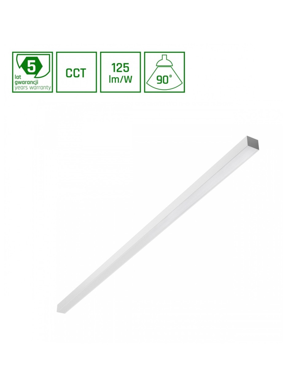 ALLDAY BASIC 50W 3CCT 230V 90st IP20 1503x42x37mm BIAŁY PR UGR 19 5 LAT GW. SLI047306CCT_PW