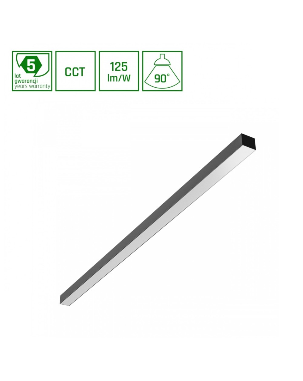 ALLDAY BASIC 40W 3CCT 230V 90st IP20 1203x42x37mm CZARNY PR UGR 19 5 LAT GW. SLI047305CCT_PW
