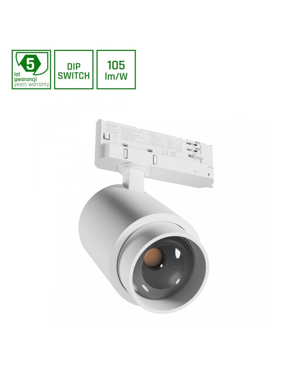 PAVA POINT NA SZYNOPRZEWÓD 3F 6-20W 230V WW 8-45ST IP20 RA90 82X160X222MM BIAŁY 5LAT GW. SLI033041WW_PW