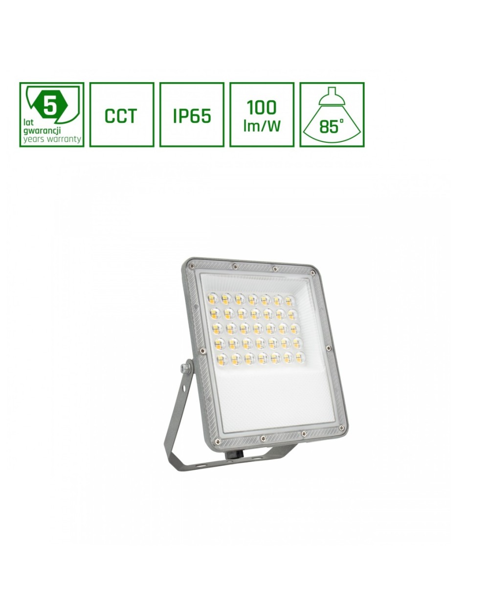 NOCTIS MAX CCT NAŚWIETLACZ 30W CCT 230V IP65 205x151x28mm SZARY 5 LAT GWARANCJI SLI029083CCT_PW