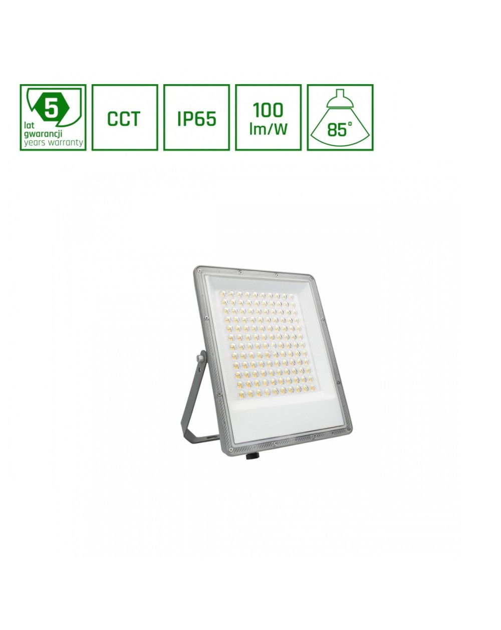 NOCTIS MAX CCT NAŚWIETLACZ 100W CCT 230V IP65 294x223x28mm SZARY 5 LAT GWARANCJI SLI029085CCT_PW