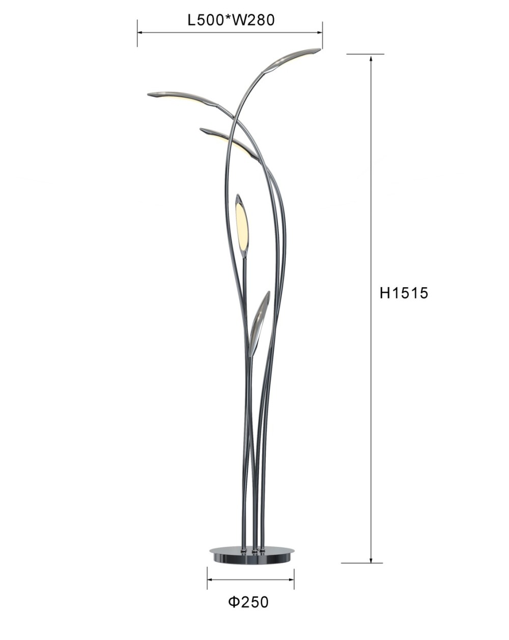 3326-0501 Lampa podłogowa Hampton chrom 3326-0501