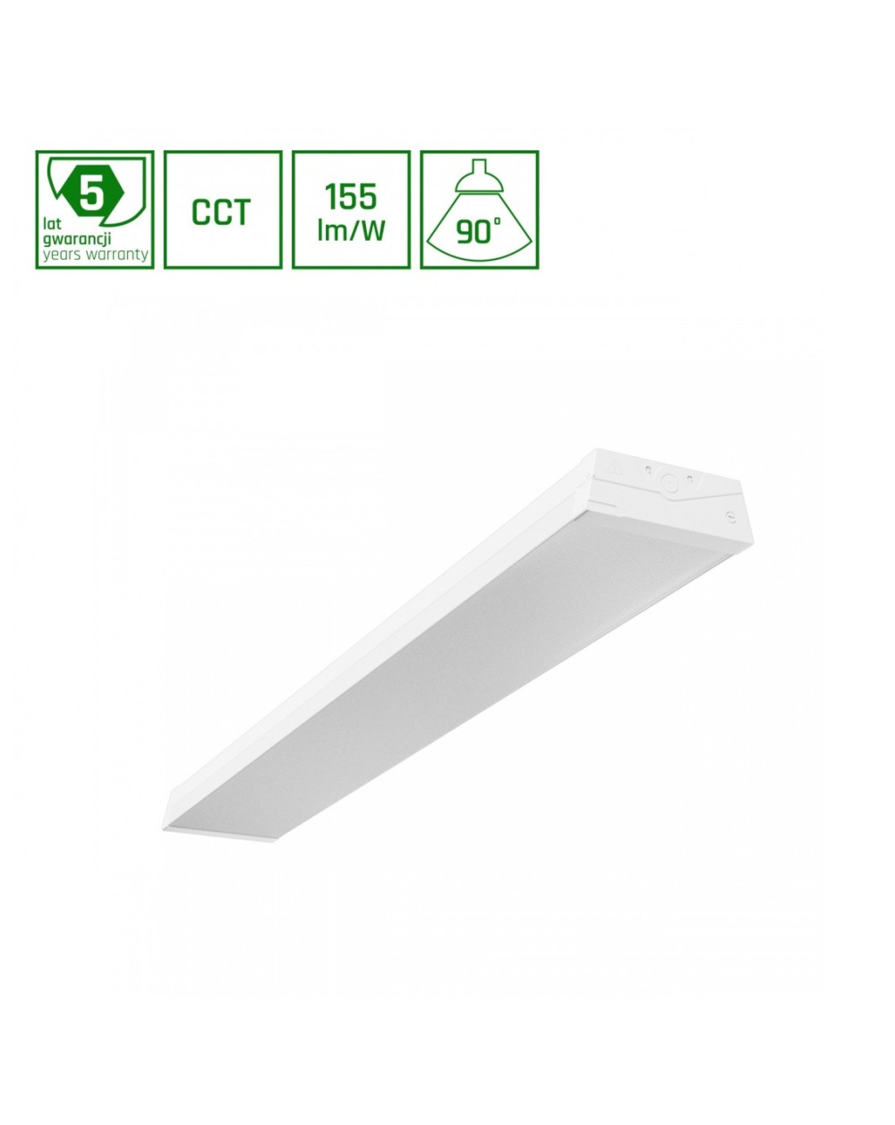 LIMEA COMFORT 1200mm 28W 3CCT 230V 90st IP20 IK07 1200x170x60mm BIAŁY UGR 19 5 lat gw. SLI028040CCT_PW