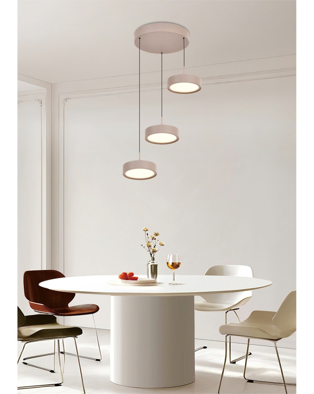 5062-313 Lampa wisząca trójka okrągła Valensole kaszmirowa 