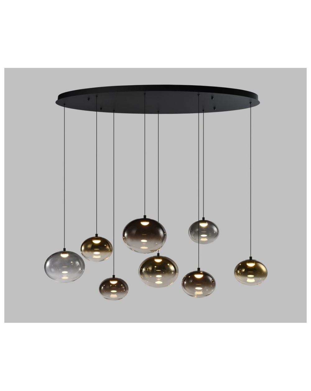 7082-802 Lampa wisząca ósemka owalna Pesaro czarna