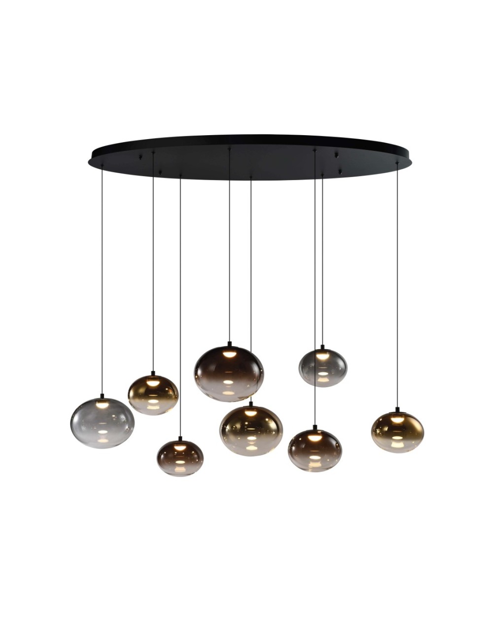 7082-802 Lampa wisząca ósemka owalna Pesaro czarna