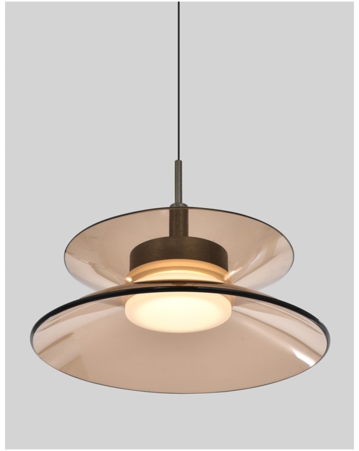 6058-121 Lampa wisząca jedynka Crema brąz / klosz coffee 