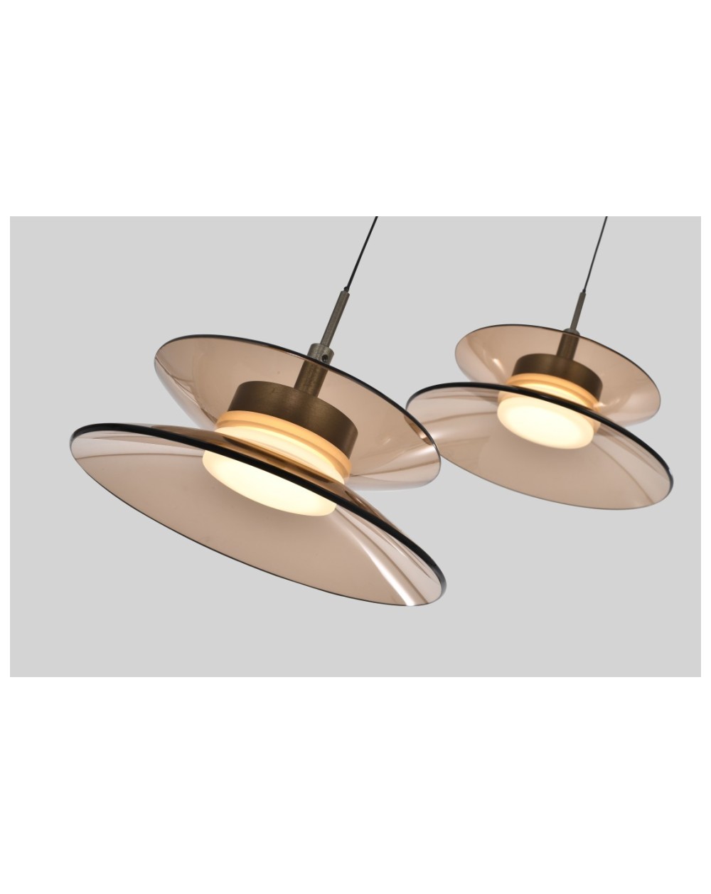 5058-321 Lampa wisząca trójka okrągła Crema brąz / klosz coffee 