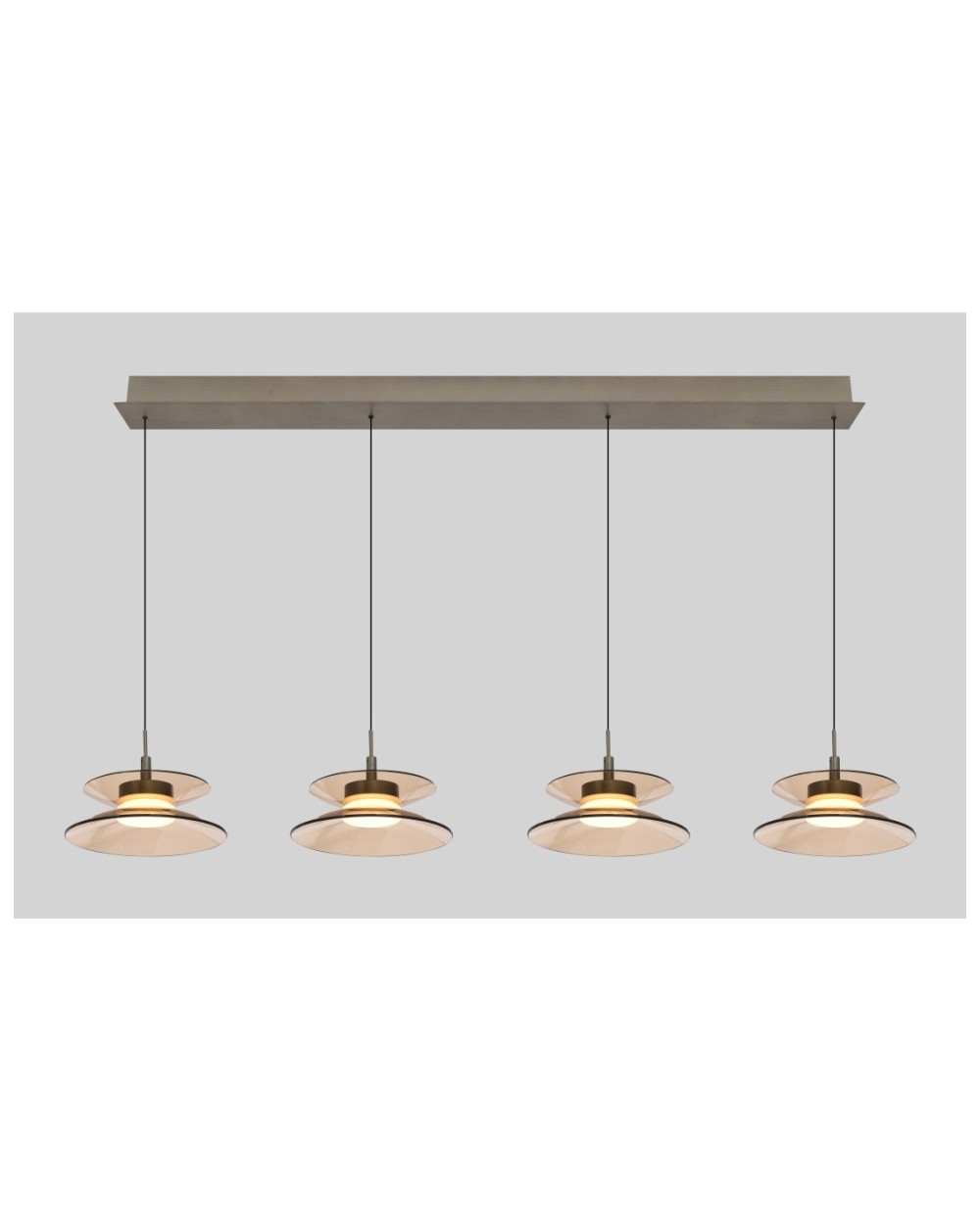 7058-421 Lampa wisząca czwórka prosta Crema brąz / klosz coffee 