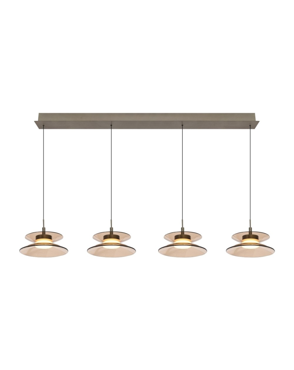 7058-421 Lampa wisząca czwórka prosta Crema brąz / klosz coffee 