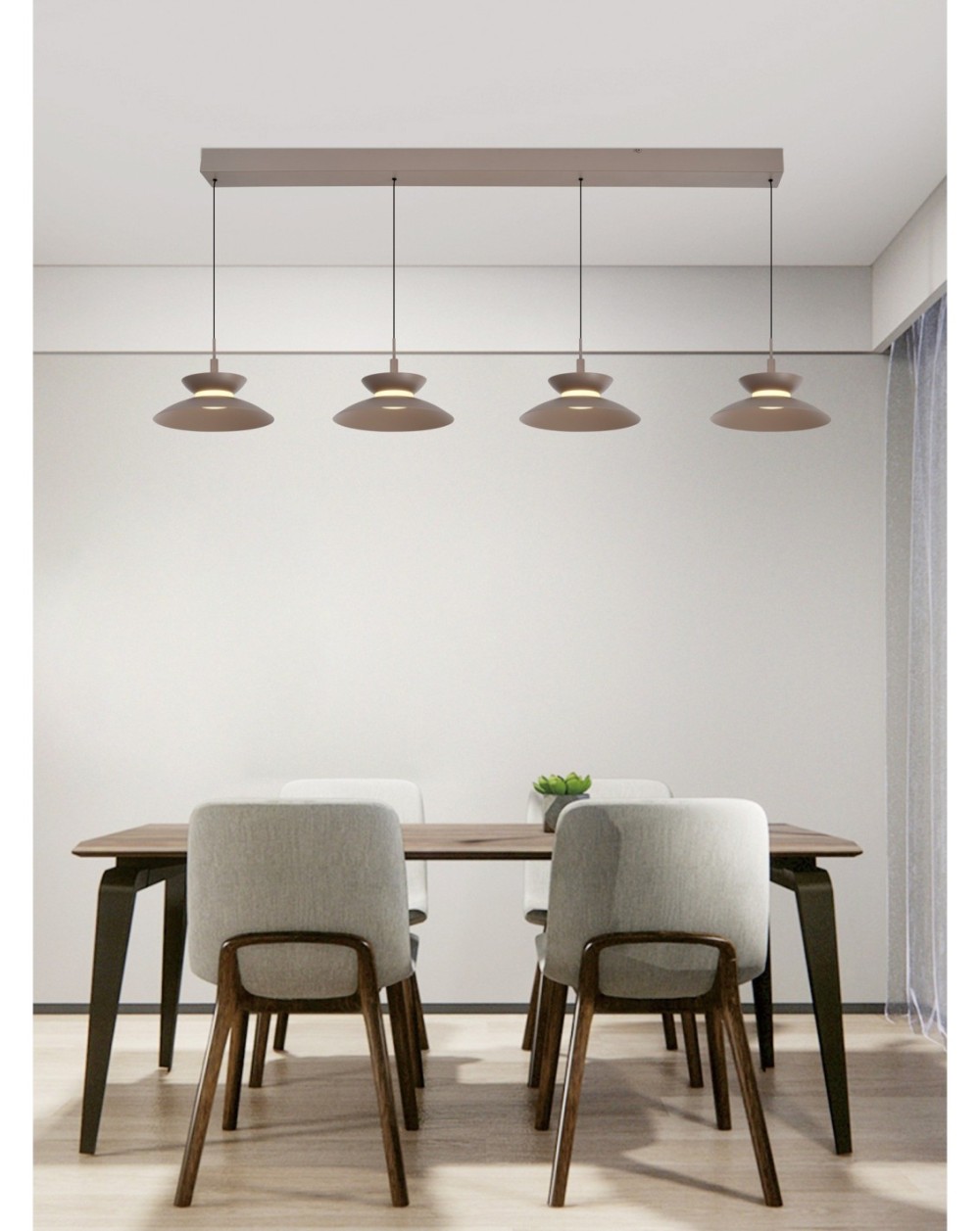 7060-413 Lampa wisząca czwórka prosta Gubbio kaszmirowa 