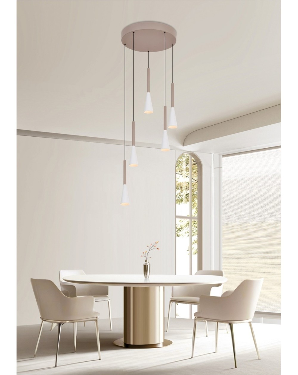 5050-524 Lampa wisząca piątka okrągła Trompto kaszmirowa 