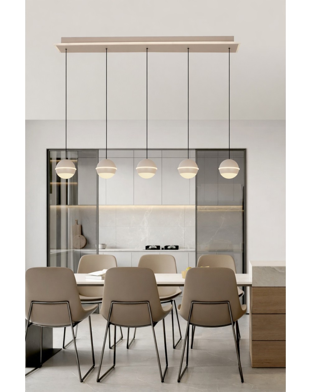 7047-613 Lampa wisząca piątka prosta Biarritz kaszmirowa 