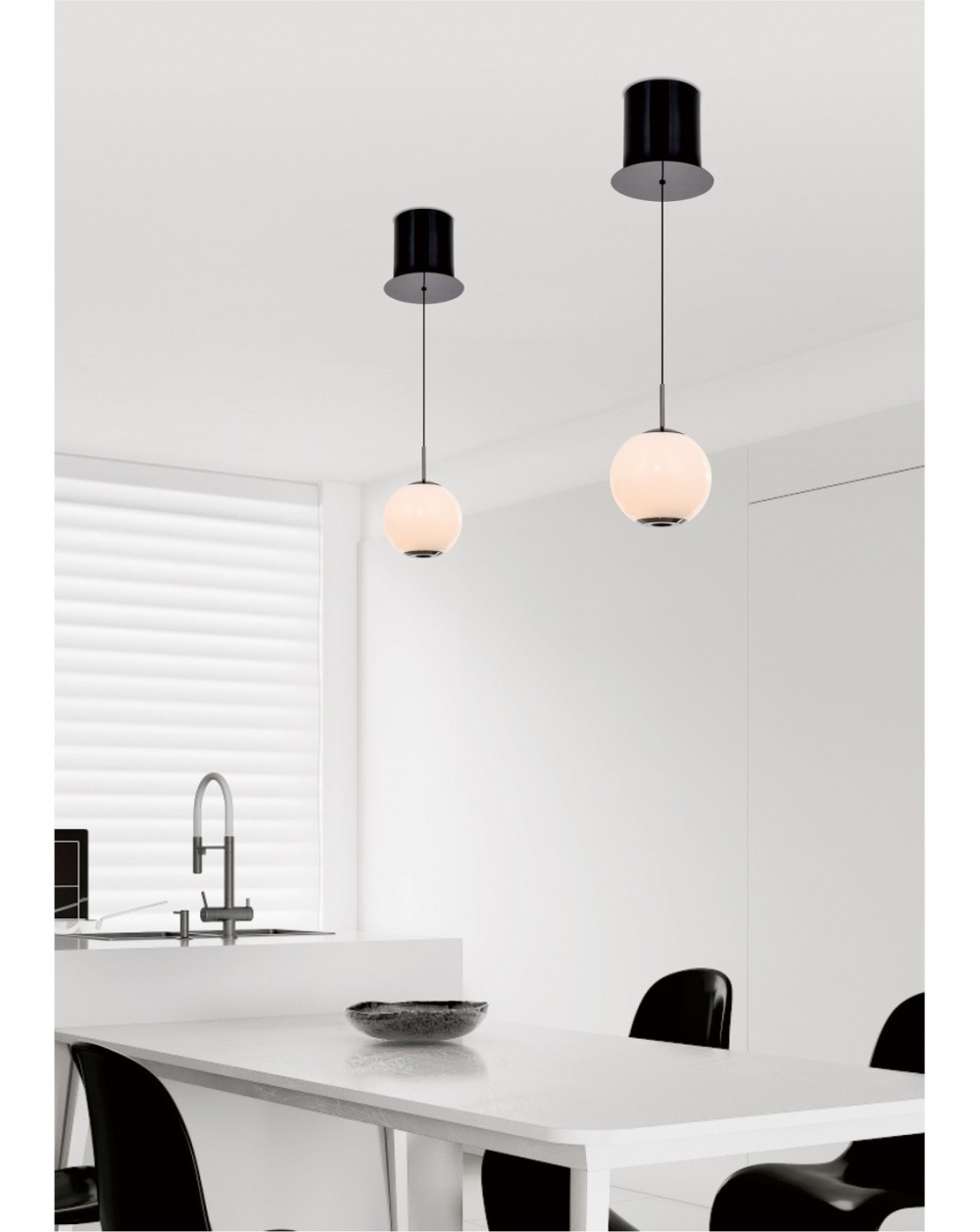 6051-105 Lampa wisząca jedynka LED Luberon czarny chrom 6051-105
