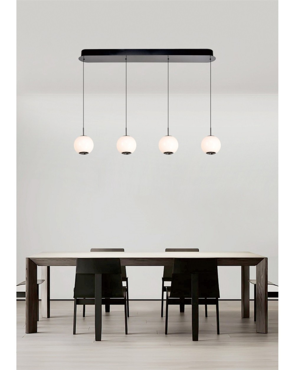 7051-405 Lampa wisząca czwórka prosta LED Luberon czarny chrom 7051-405