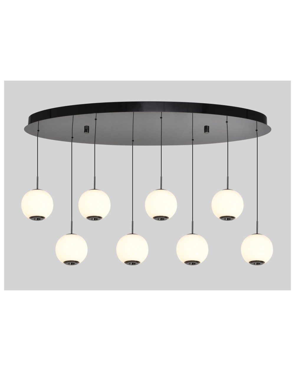7051-805 Lampa wisząca owalna ósemka LED Luberon czarny chrom 7051-805