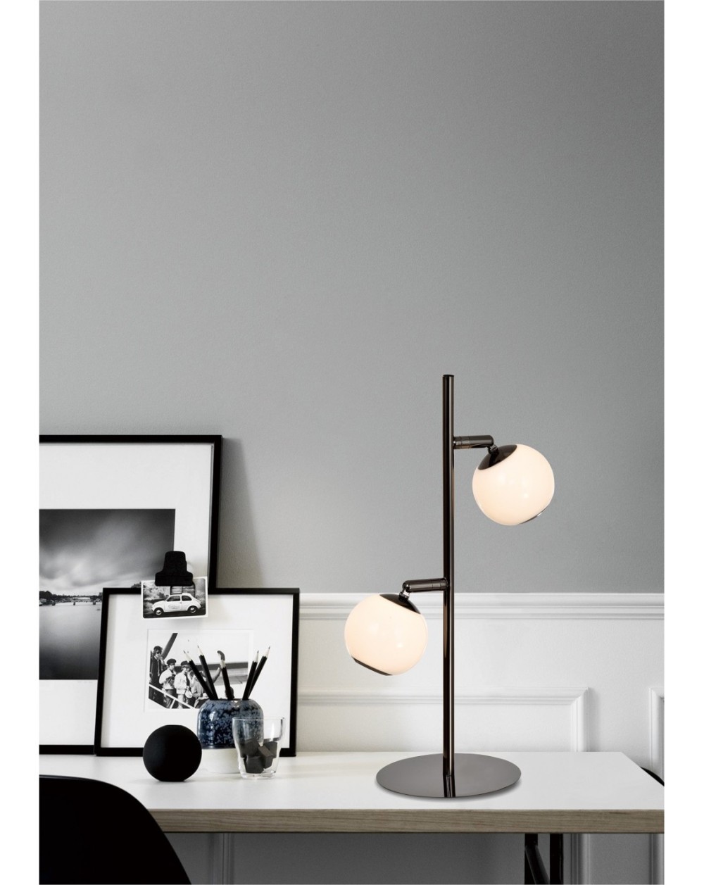 8051-205 Lampa stojąca dwójka LED Luberon czarny chrom 8051-205