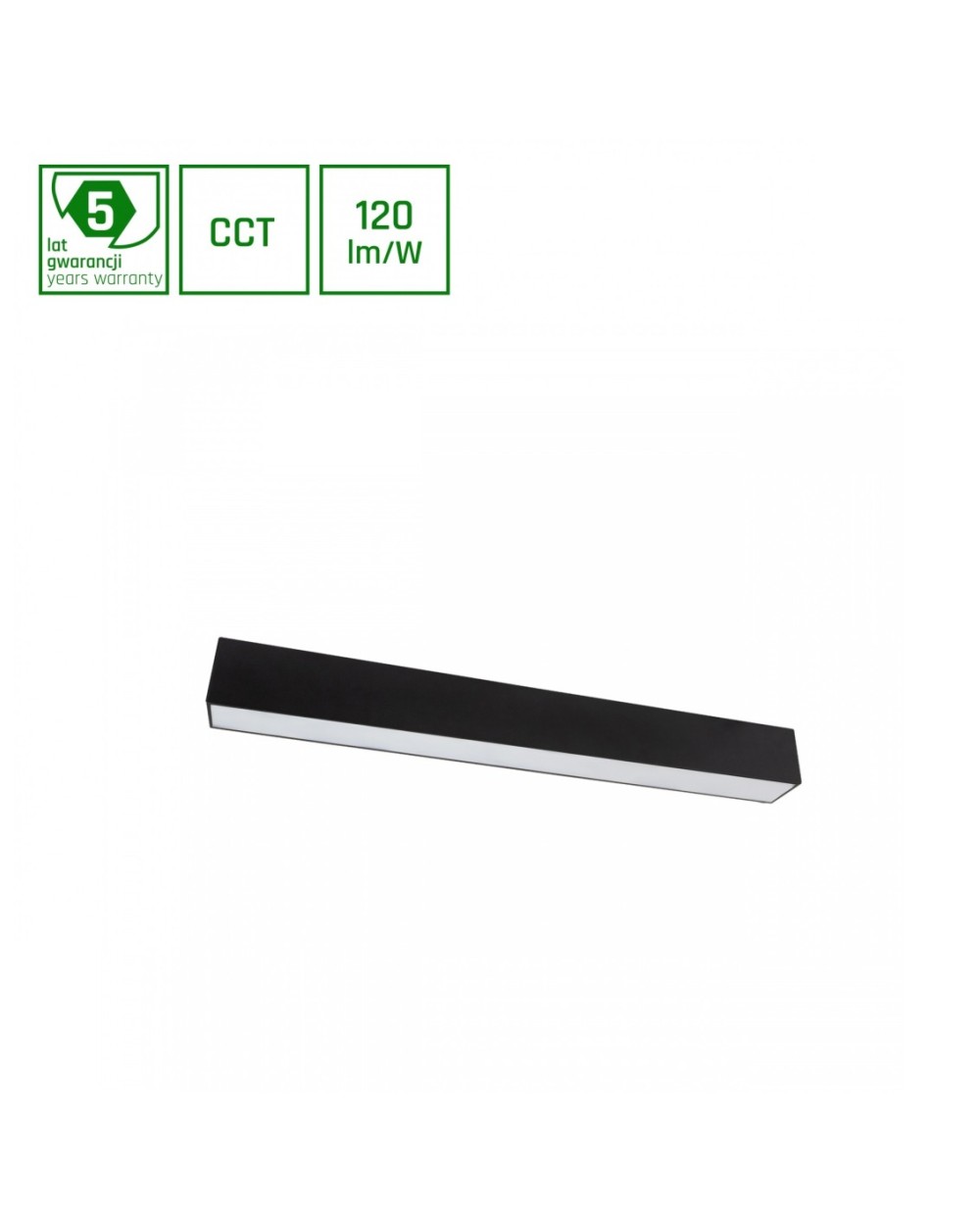 ALLDAY ESSENTIAL 24W CCT 230V 115st IP20 600x49x56mm CZARNY OP 5 LAT GW. SLI047321CCT_PW