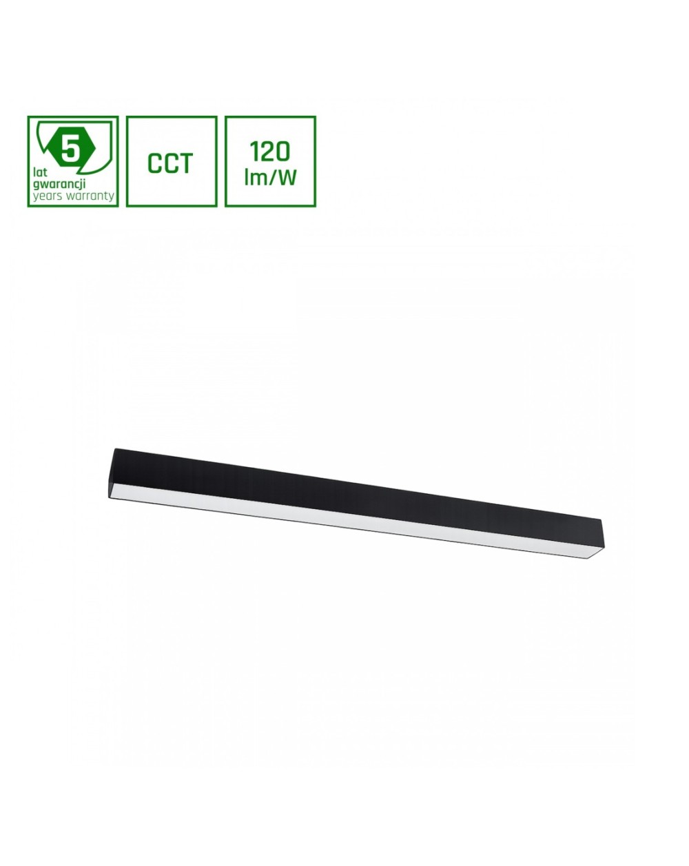 ALLDAY ESSENTIAL 50W CCT 230V 115st IP20 1200x49x56mm CZARNY OP 5 LAT GW. SLI047323CCT_PW