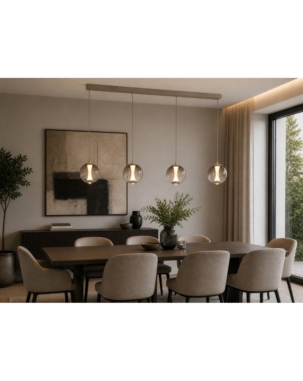 7041-413 Lampa wisząca czwórka prosta Orleans kaszmirowa