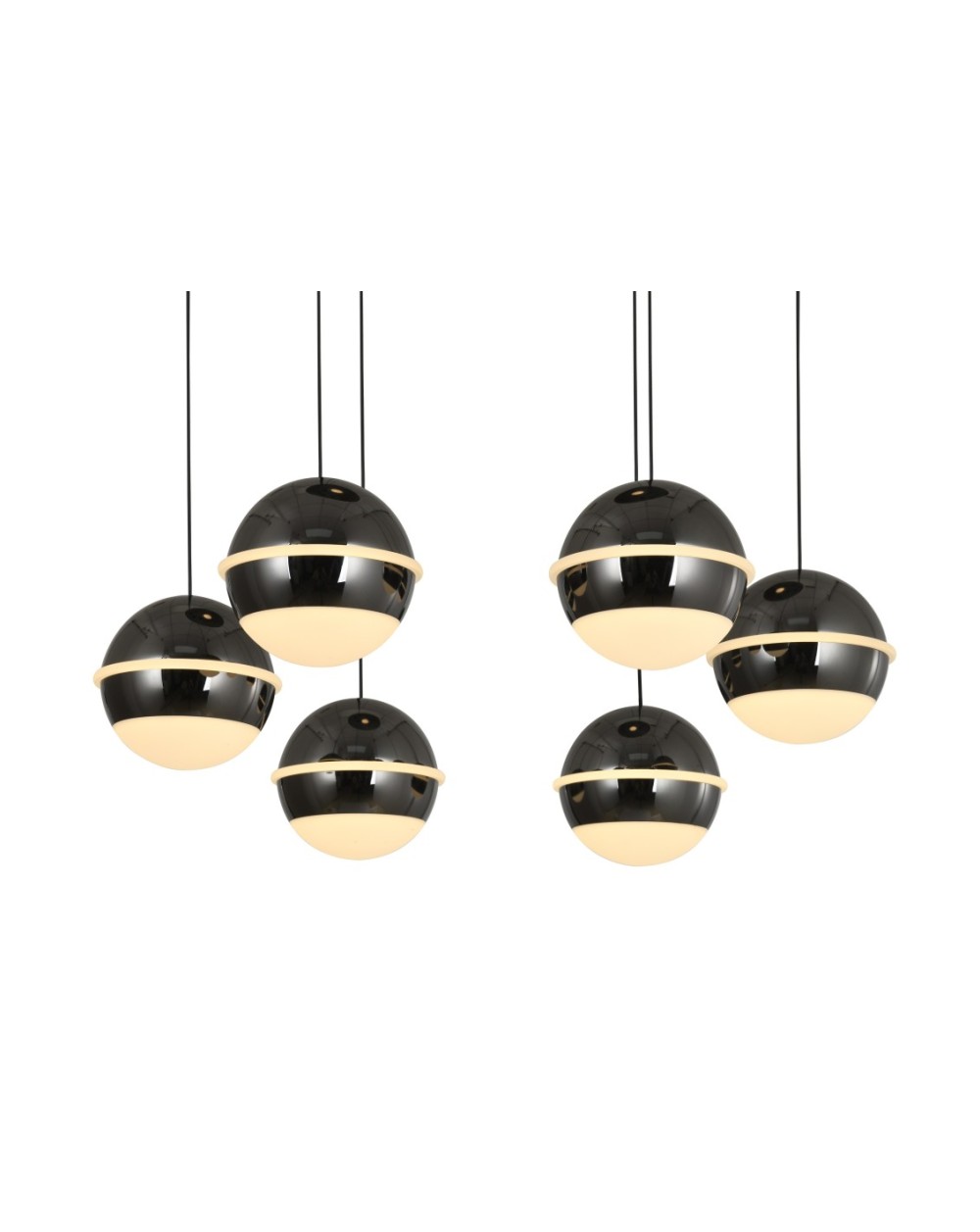5047-805 Lampa wisząca siódemka okrągła Biarritz czarny chrom