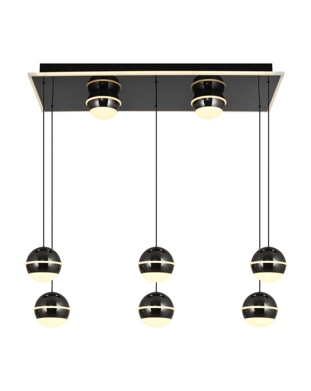 7047-905 Lampa wisząca ósemka prostokątna Biarritz czarny chrom