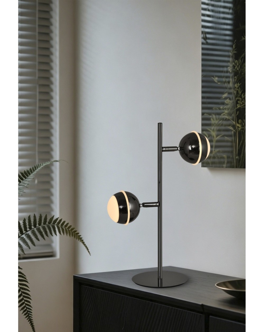 8047-205 Lampa stojąca dwójka Biarritz czarny chrom