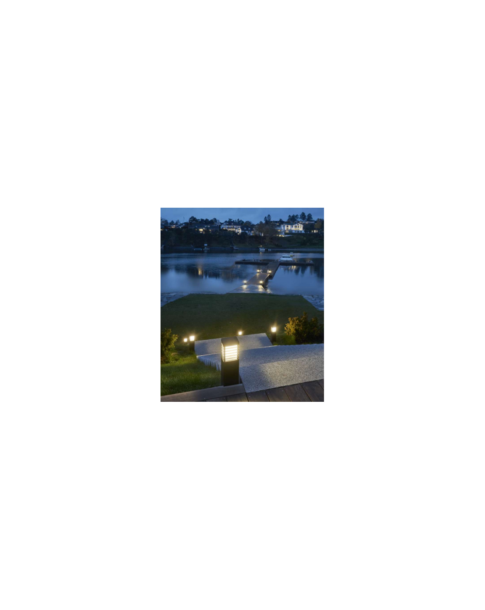 Lampa stojąca słupkowa Halmstad 49 - Norlys zewnętrzna oprawa ogrodowa do oświetlania chodników i podjazdów grafit ocynk czarny