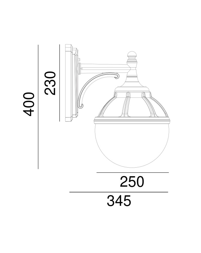 Lampa ścienna Bolonia klosz mleczny - Norlys oprawa zewnętrzna kinkiet w czarnym lub białym kolorze korpusu