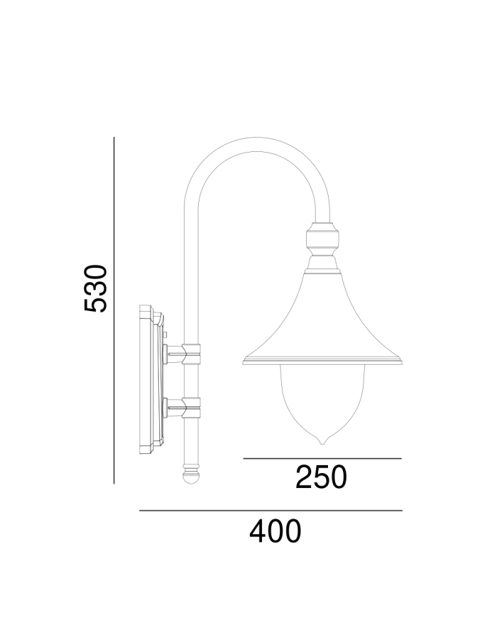 Lampa ścienna / kinkiet Florencja - Norlys oprawa zewnętrzna klasyczna czarna lub biała