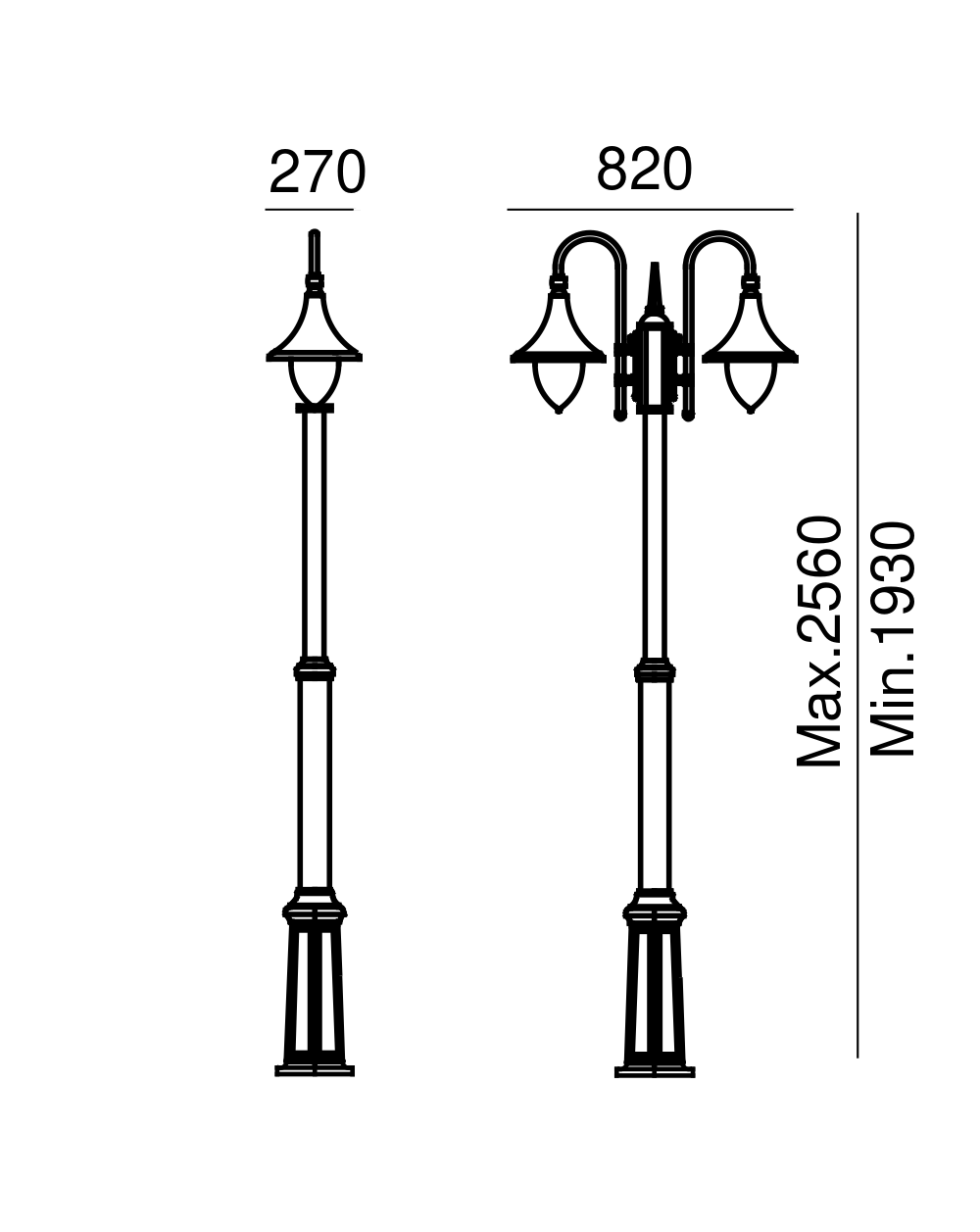 Latarnia podwójna Florencja - Norlys zewnętrzna lampa ogrodowa oprawa uliczna parkowa czarna lub biała