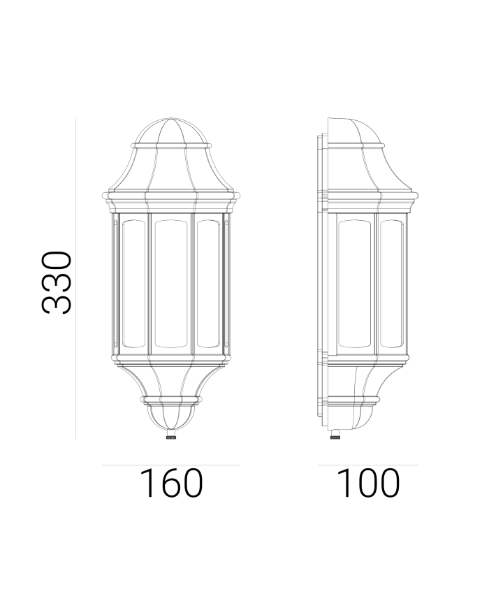 Lampa ścienna / kinkiet Genua Mini - Norlys oprawa zewnętrzna mała klasyczna czarna lub biała