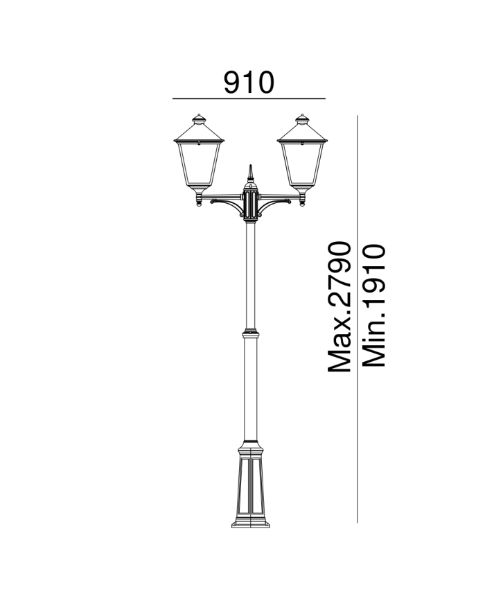 Latarnia podwójna London Big - Norlys zewnętrzna lampa ogrodowa oprawa uliczna parkowa czarna lub biała