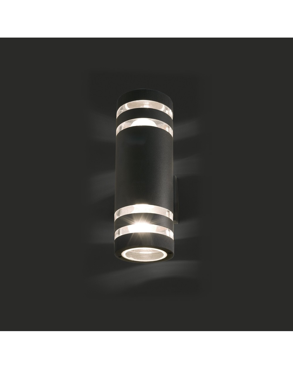 Lampa ścienna SIERRA - Nowodvorski Oświetlenie zewnętrzne kinkiet świecący dwukierunkowo oprawa czarna