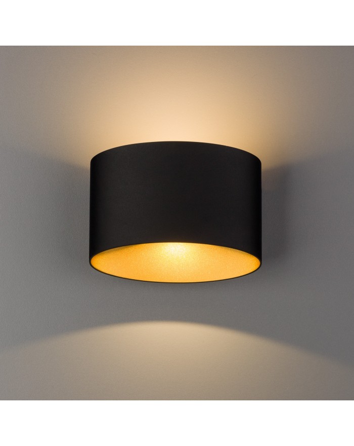 Oprawa ścienna ELLIPSES LED - Nowodvorski Oświetlenie zewnętrzne kinkiet świeci dwukierunkowo kolor czarno - złoty