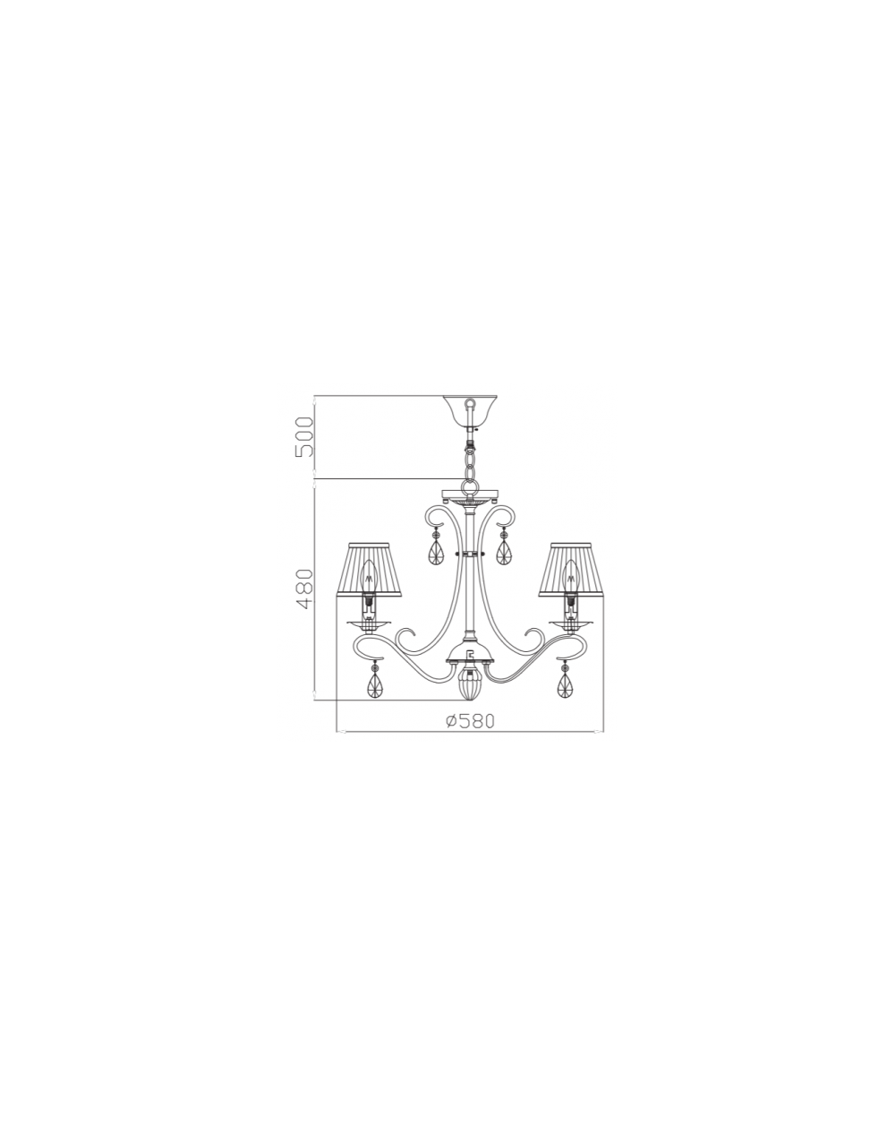 Lampa wisząca BRIONIA żyrandol klasyczny Maytoni z abażurami