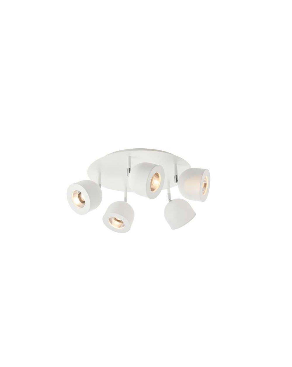 Lampa sufitowa PILAR 5 nowoczesna do kuchni przedpokoju - Kaspa plafon reflektorowy biały